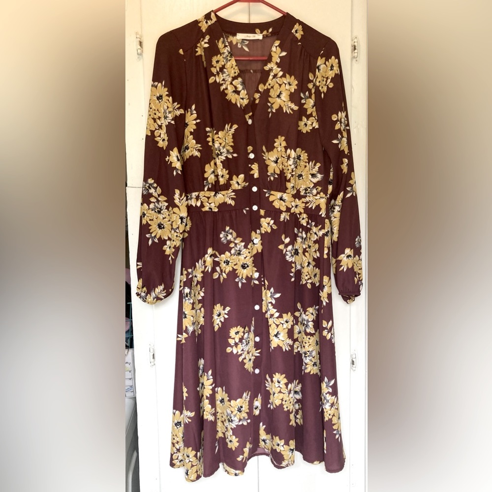 Modcloth button down shirt dress🤎💛